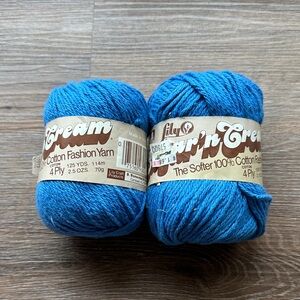 Lily Sugar'n Cream Blue Cotton Yarn